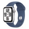 Apple Watch SE, 44 мм, алюминий серебристого цвета, ремешок Sport Band цвета «деним» (2024)