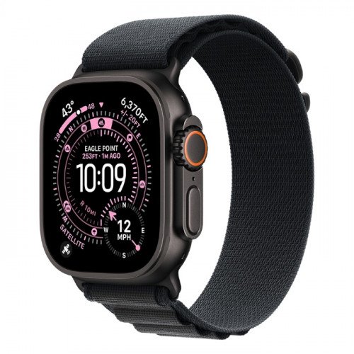 Apple Watch Ultra 3 GPS + Cellular 49mm Black Titanium Case, Alpine Loop (Black)