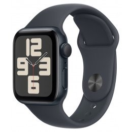 Apple Watch SE, 44 мм, алюминий цвета «тёмная ночь», ремешок Sport Band цвета «тёмная ночь» (2024)